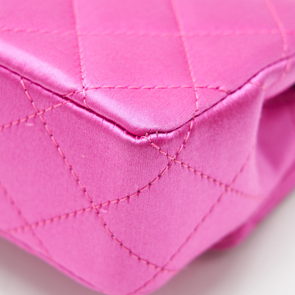 Chanel extra mini Rectangular flap Bag Silk Pink
