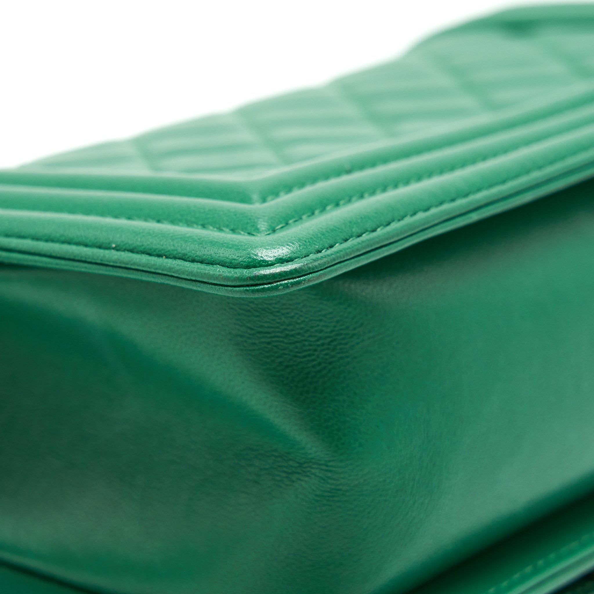 Chanel Small Boy Bag Lambskin Green L