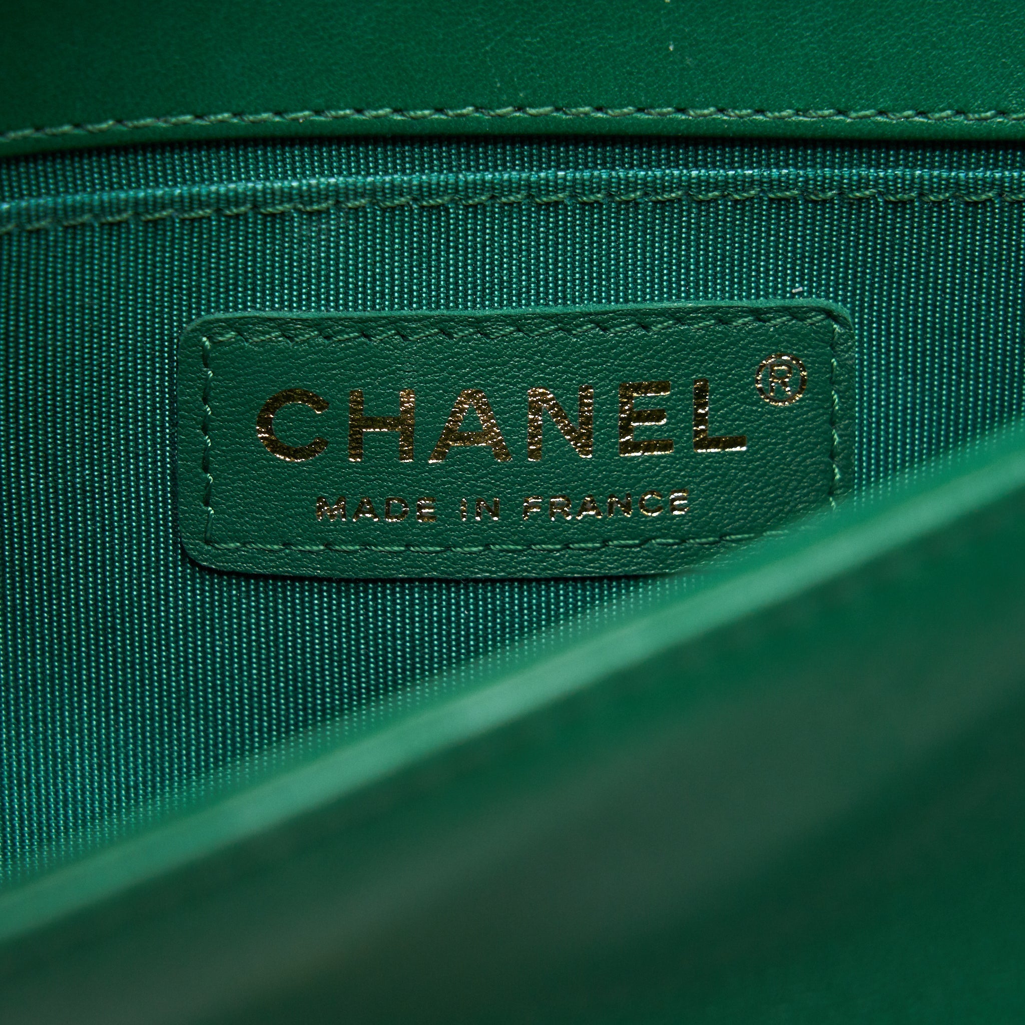 Chanel Small Boy Bag Lambskin Green L