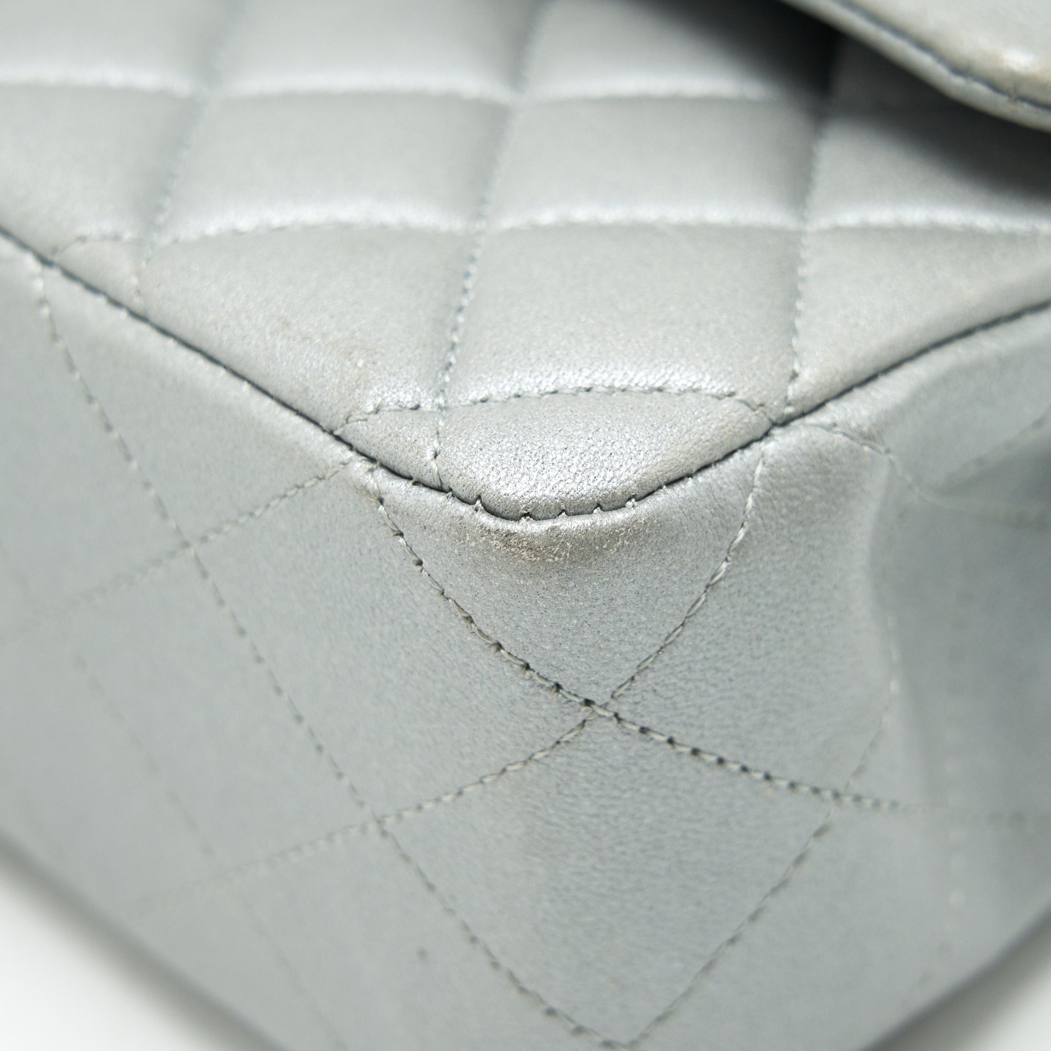 Chanel Medium Classic Flap Bag Silver Grey