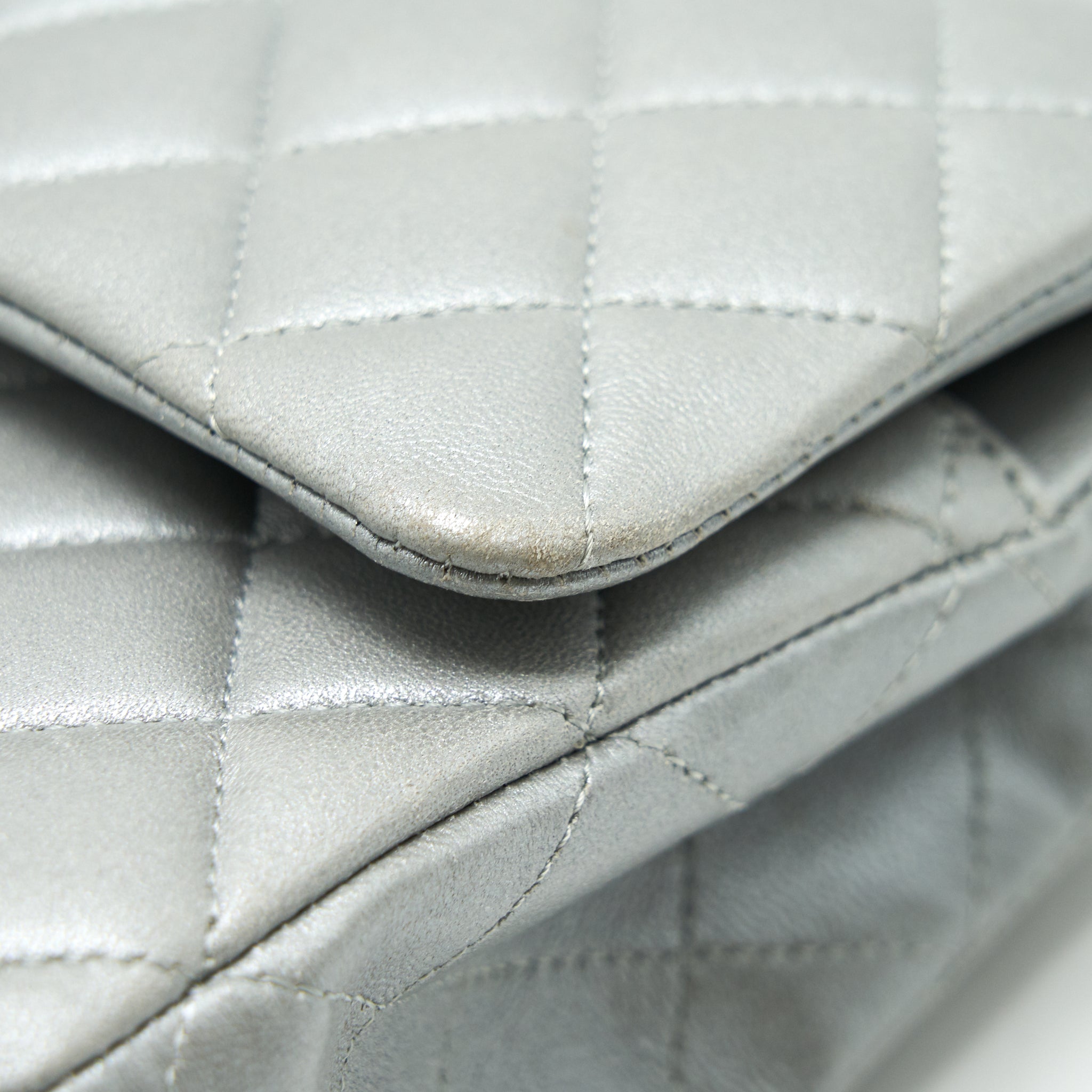 Chanel Medium Classic Flap Bag Silver Grey