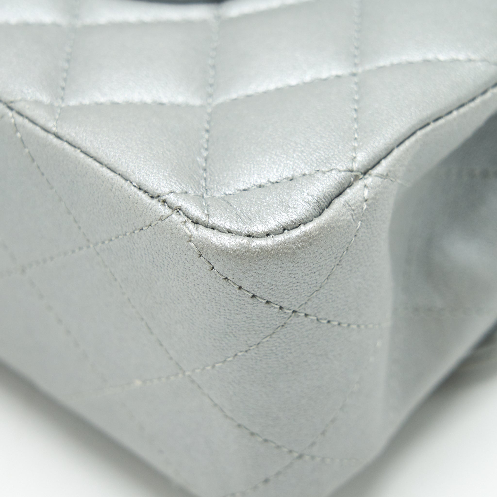 Chanel Medium Classic Flap Bag Silver Grey