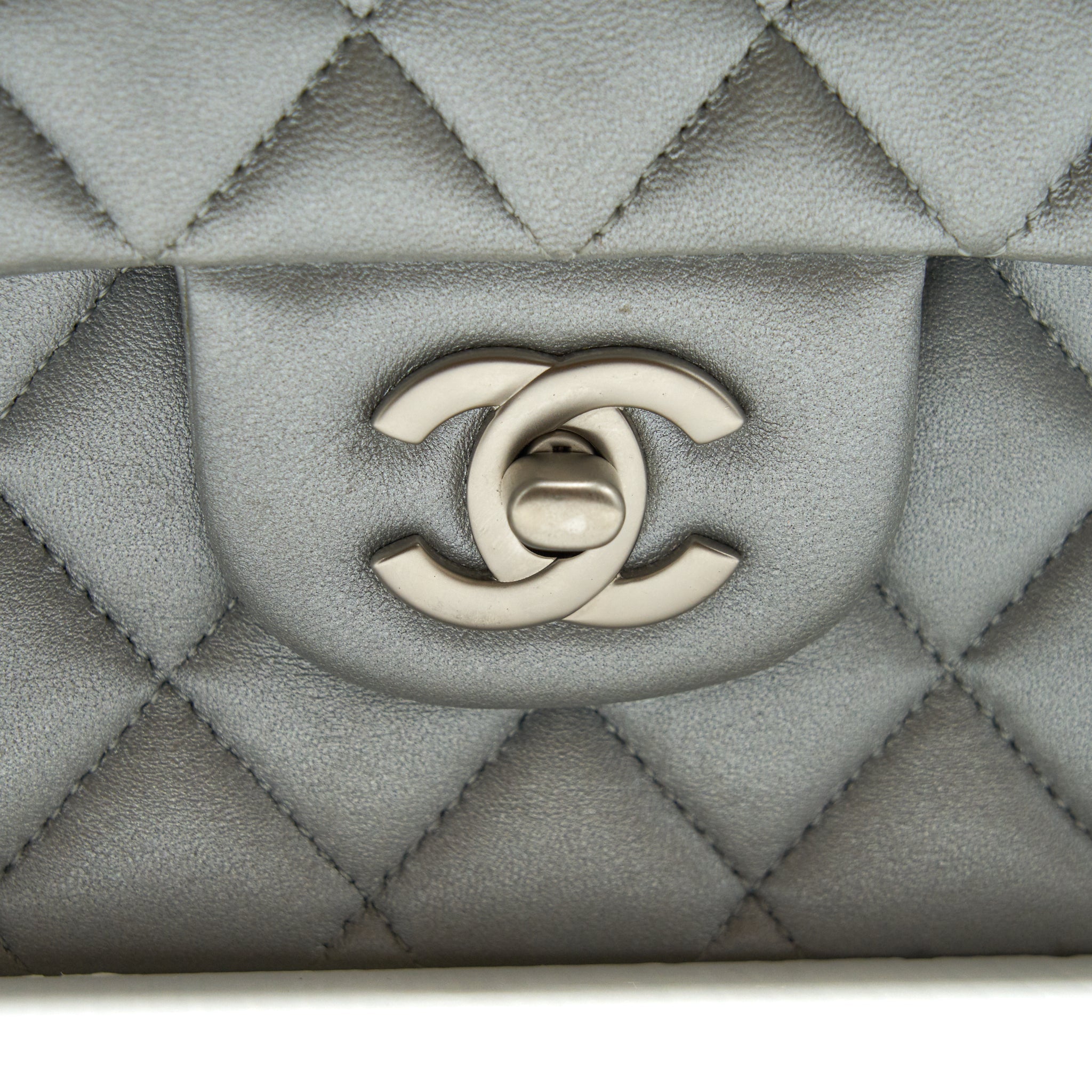 Chanel Medium Classic Flap Bag Silver Grey