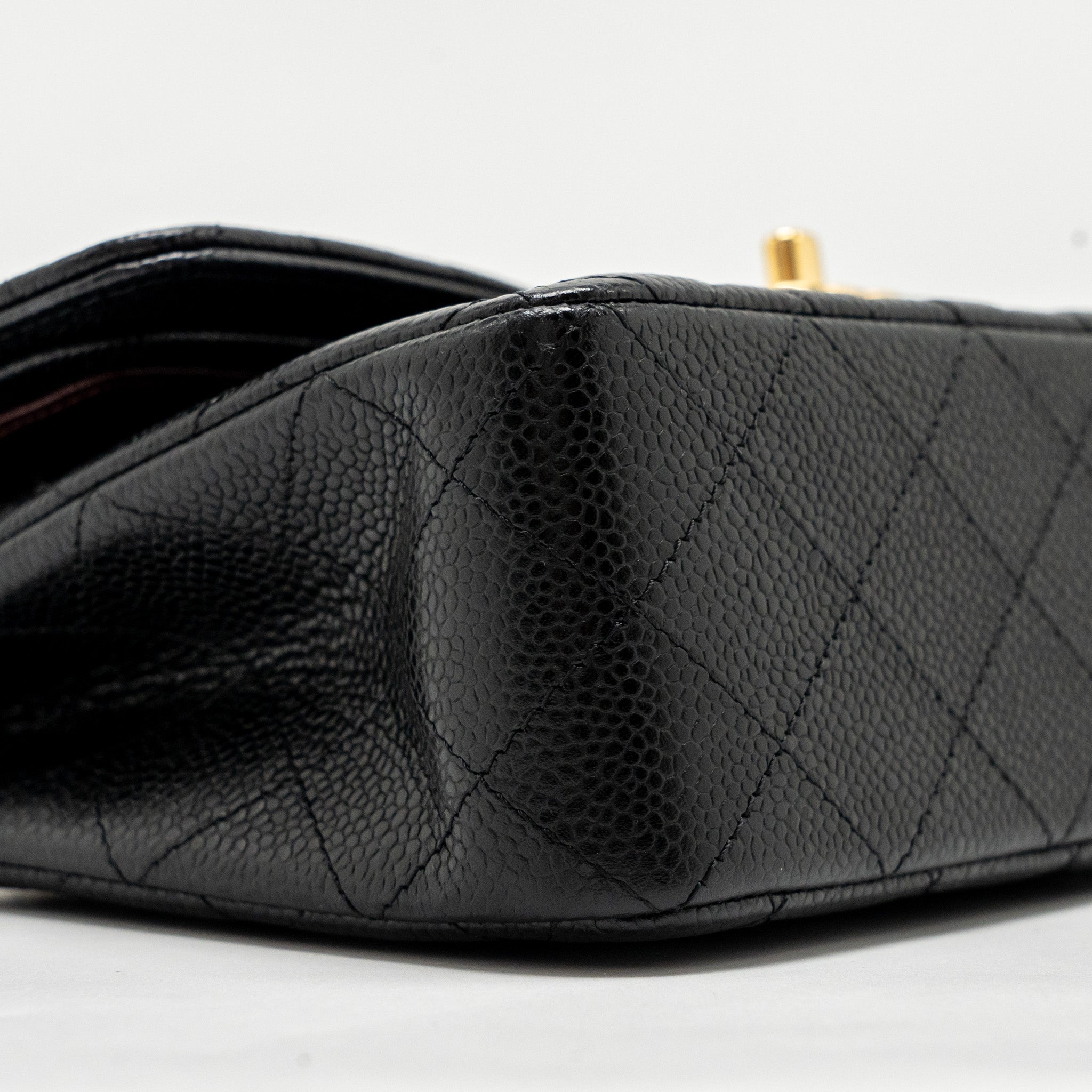Chanel Small Classic Double Flap Bag Caviar Black  (Microchip)