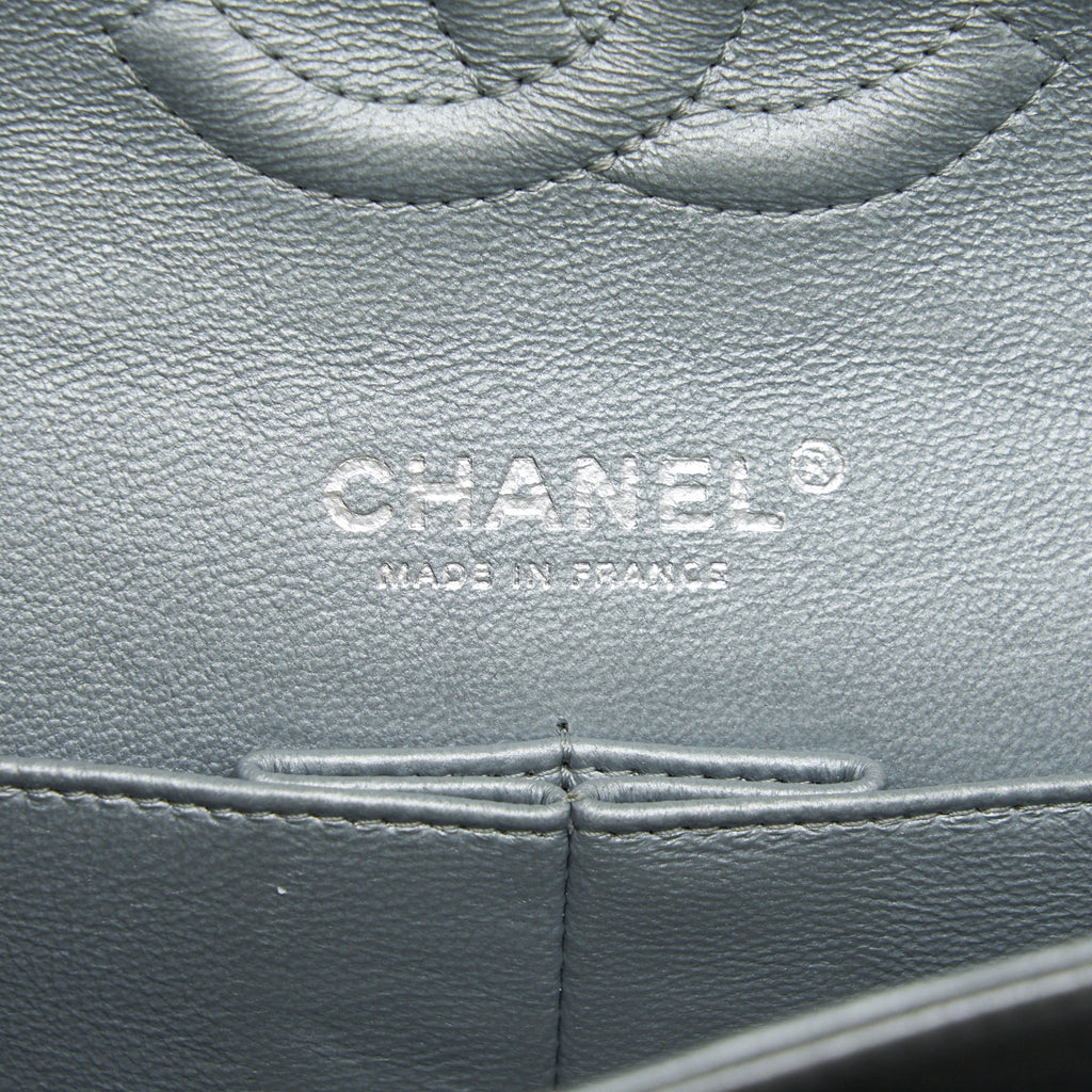 Chanel Medium Classic Flap Bag Silver Grey