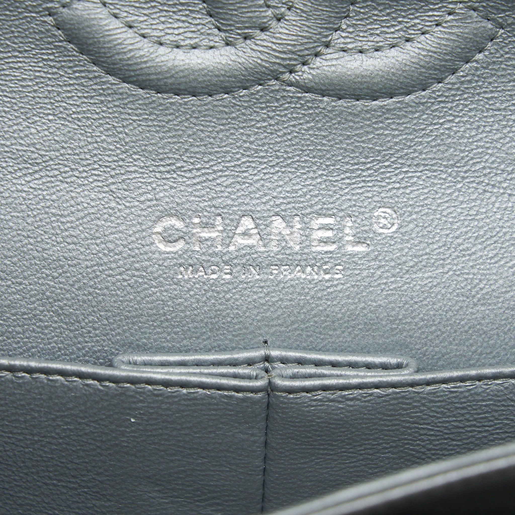 Chanel Medium Classic Flap Bag Silver Grey