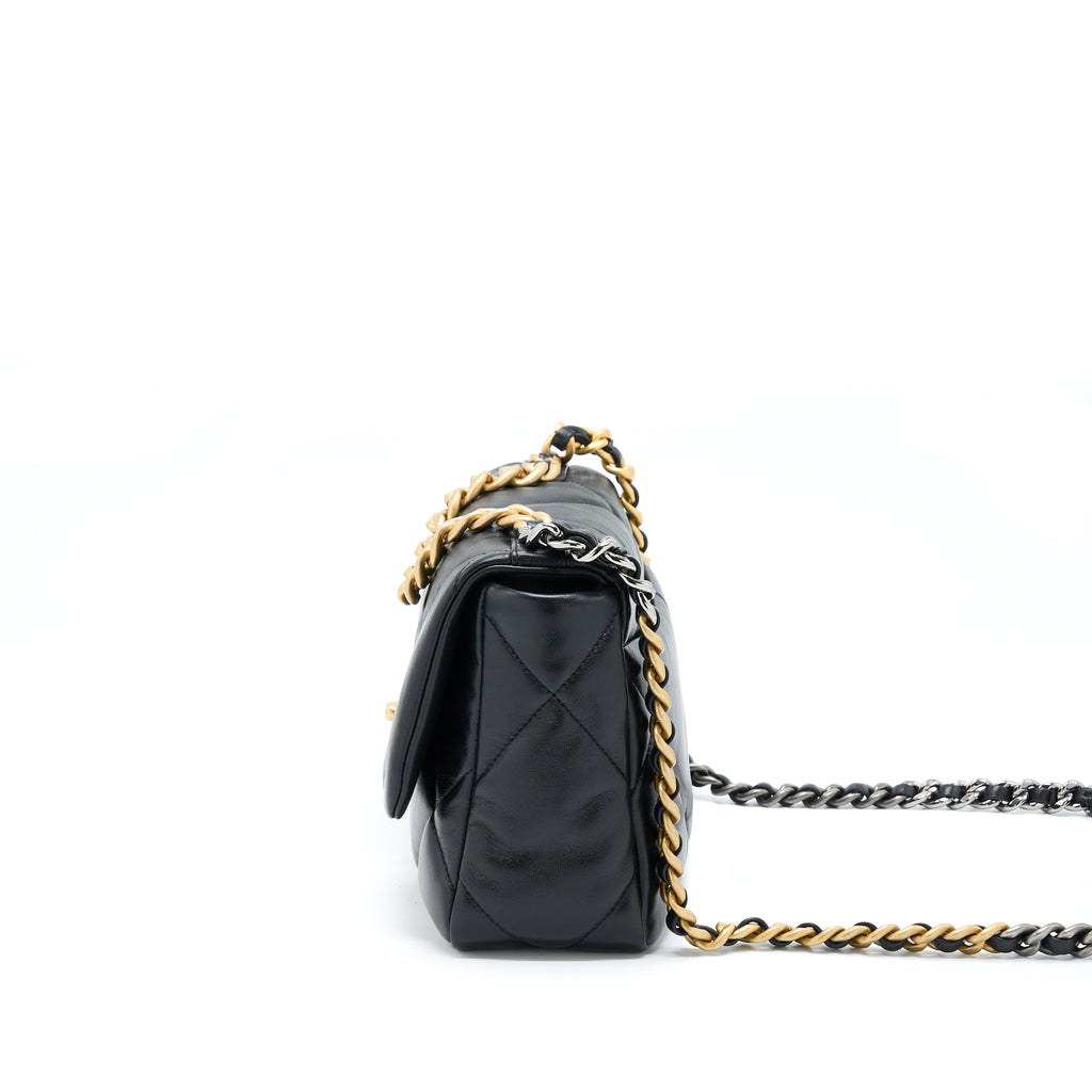 Chanel Small 19 Bag Lambskin Black Multicolour Hardware
