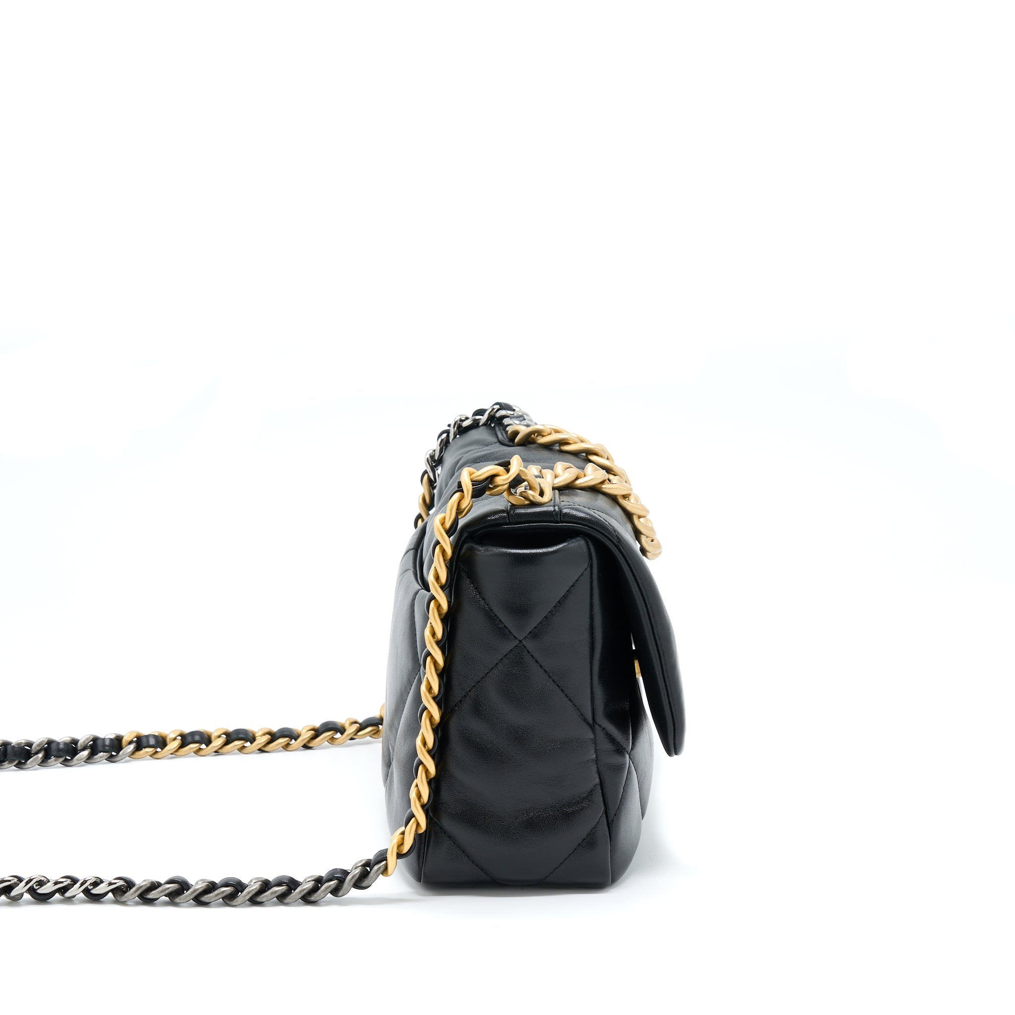 Chanel Small 19 Bag Lambskin Black Multicolour Hardware
