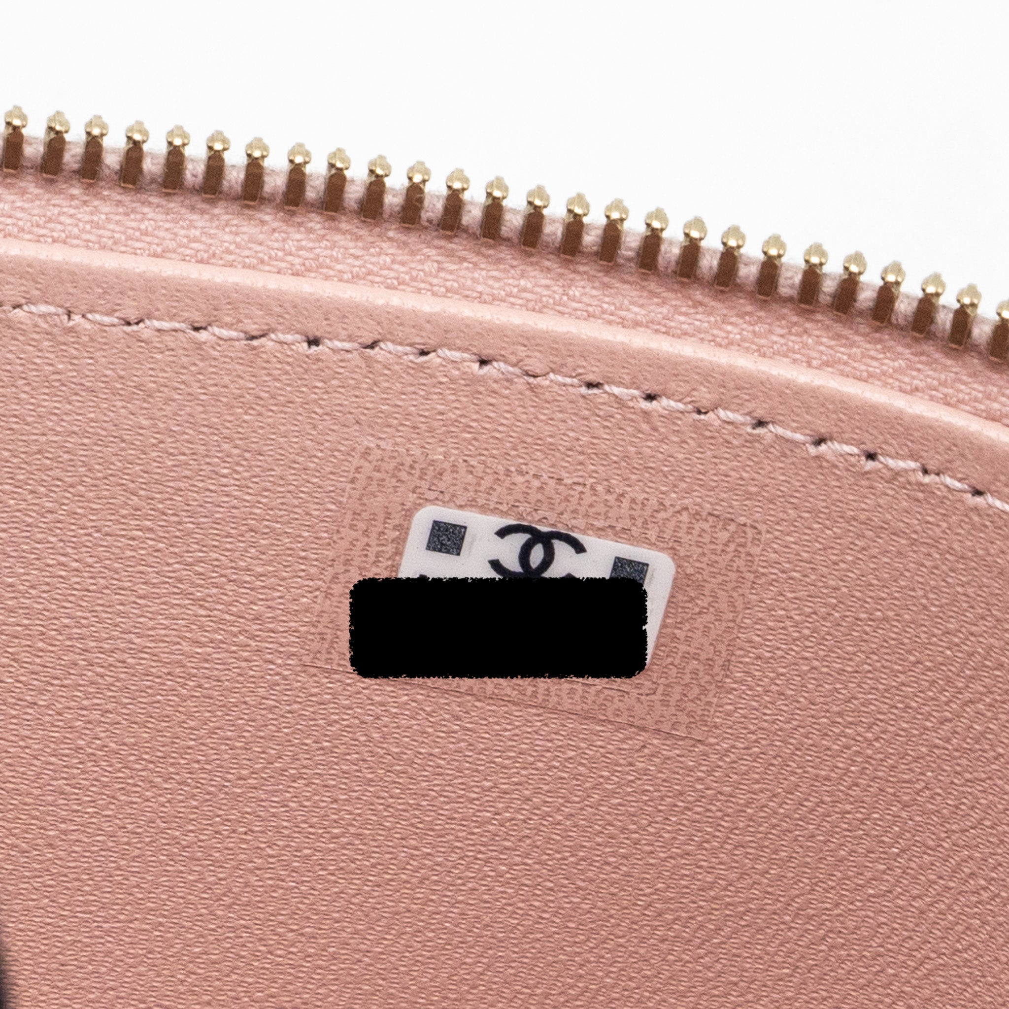 Chanel Long Vanity Case Camellia Chain Lambskin  Light Pink  (Microchip)