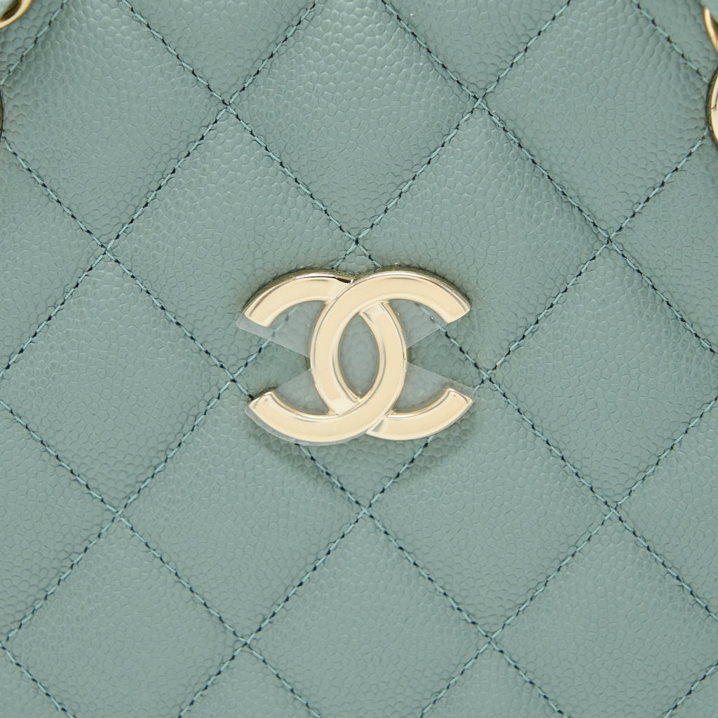 Chanel 23C Mini Bucket Caviar Light Grey L (Microchip)