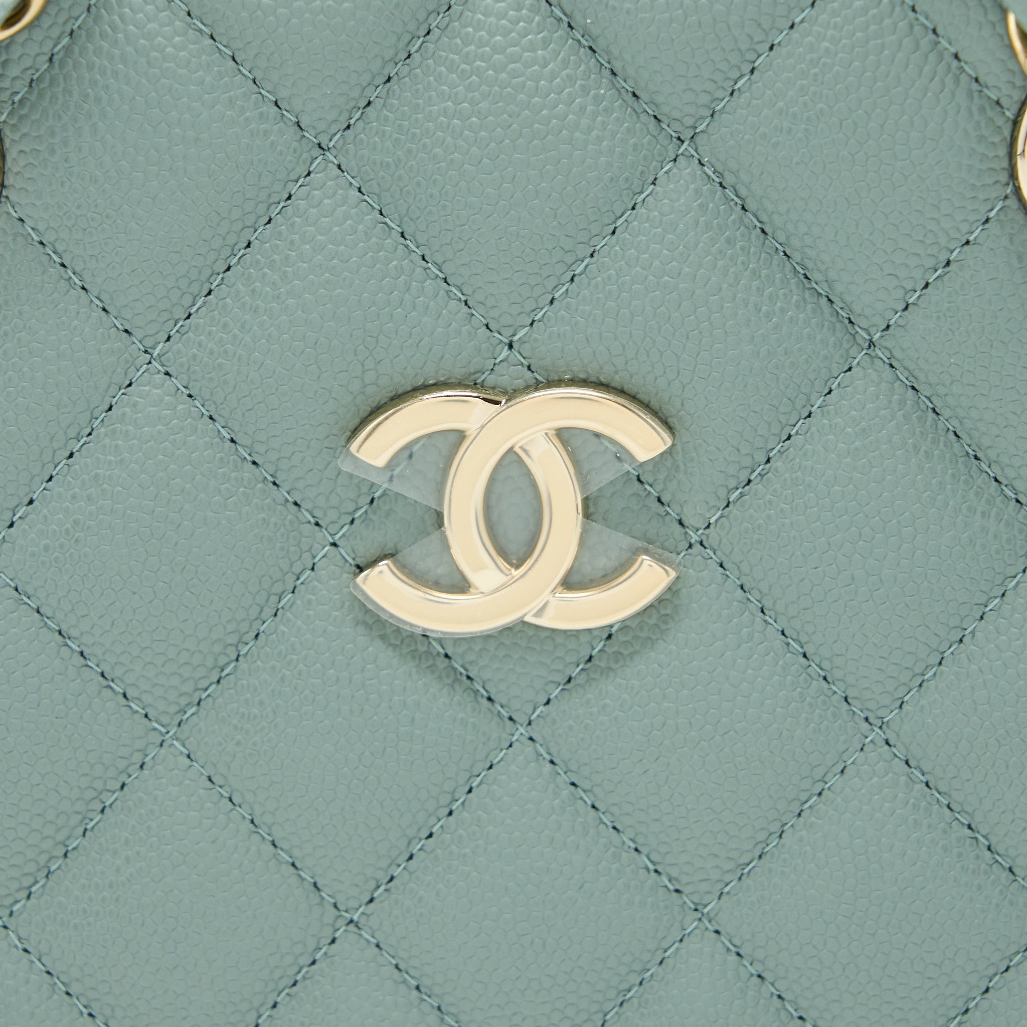 Chanel 23C Mini Bucket Caviar Light Grey L (Microchip)