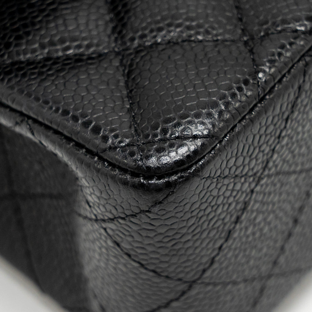 Chanel Small Classic Double Flap Bag Caviar Black  (Microchip)