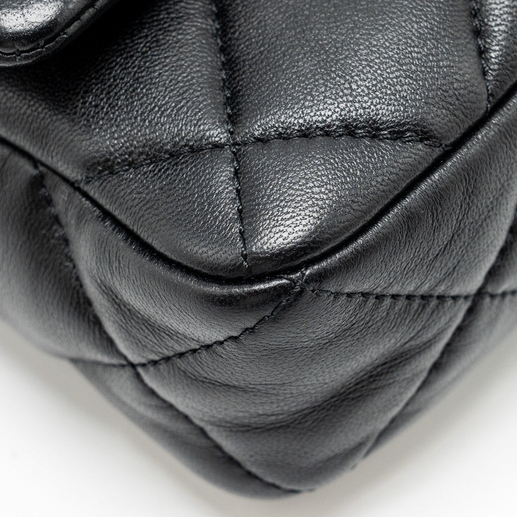 Chanel mini Square Flap Bag with Giant Chain Lambskin  (Microchip)