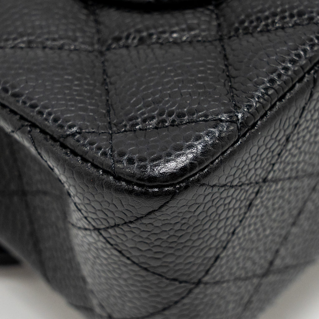 Chanel Small Classic Double Flap Bag Caviar Black  (Microchip)