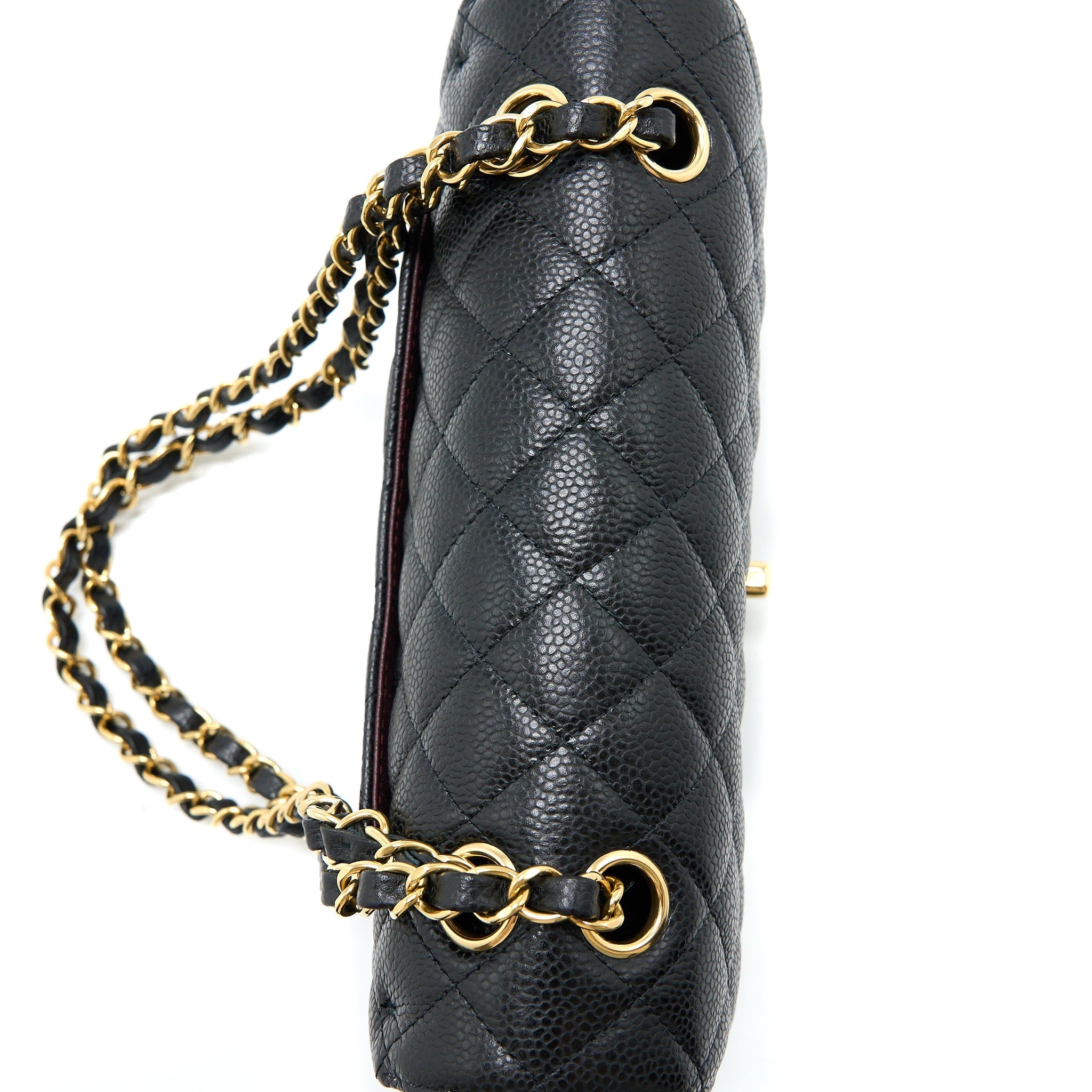 Chanel Small Classic Flap Bag Caviar Black  (Microchip)