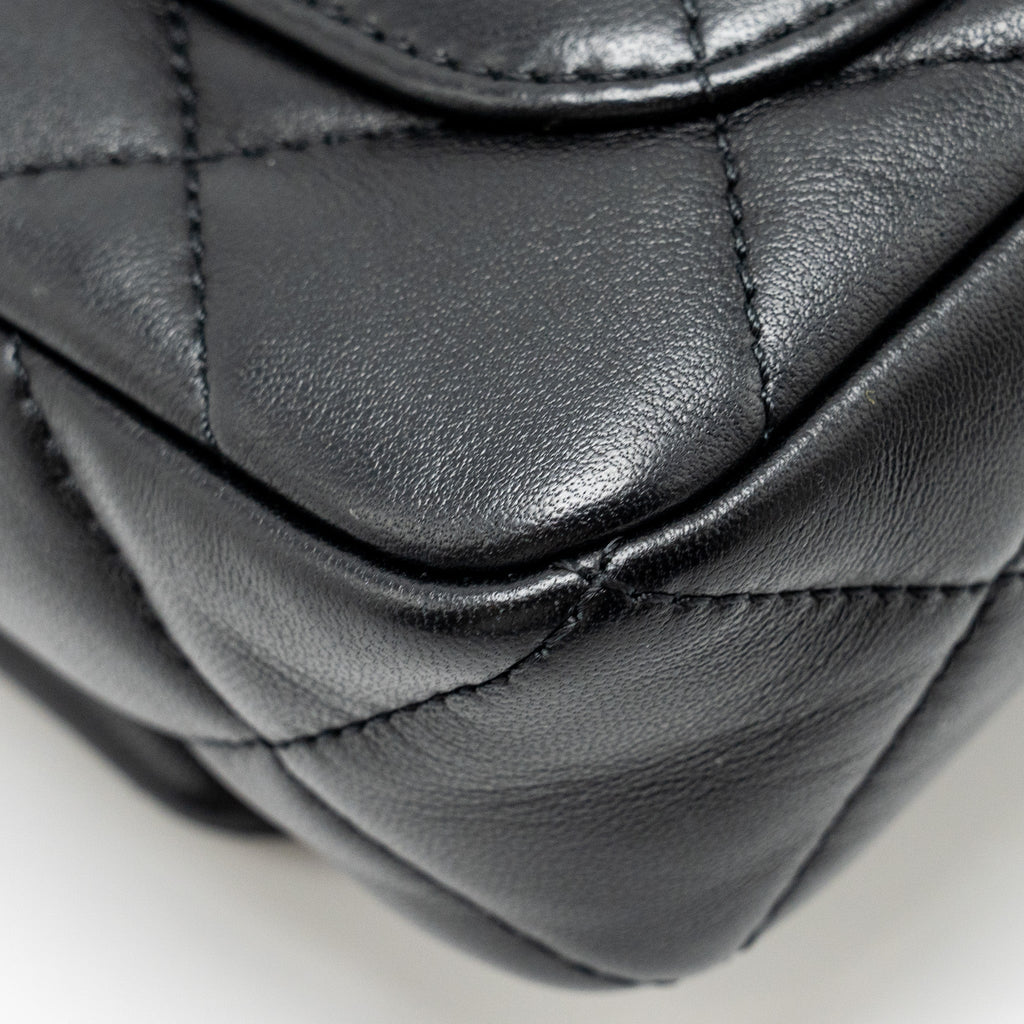 Chanel mini Square Flap Bag with Giant Chain Lambskin  (Microchip)