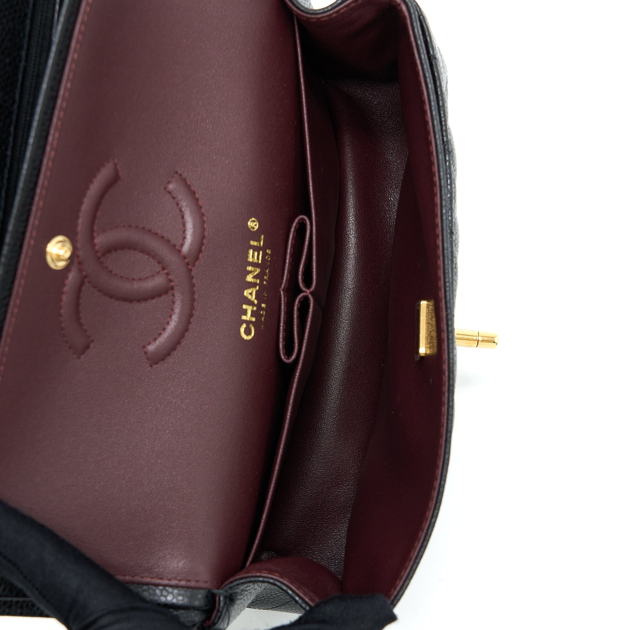 Chanel Small Classic Flap Bag Caviar Black  (Microchip)