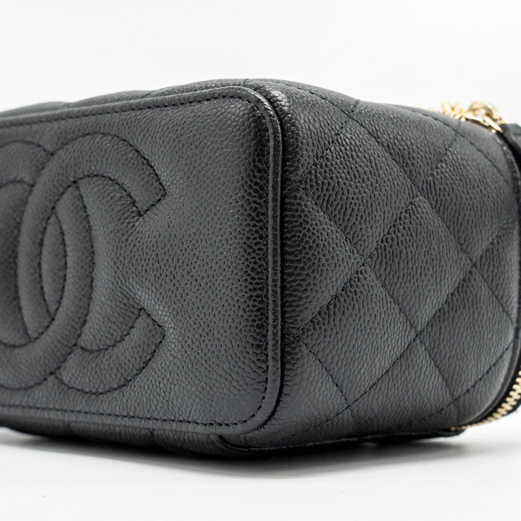 Chanel Coco Love Long Vanity with Adjustable Chain Caviar Black  (microchip)