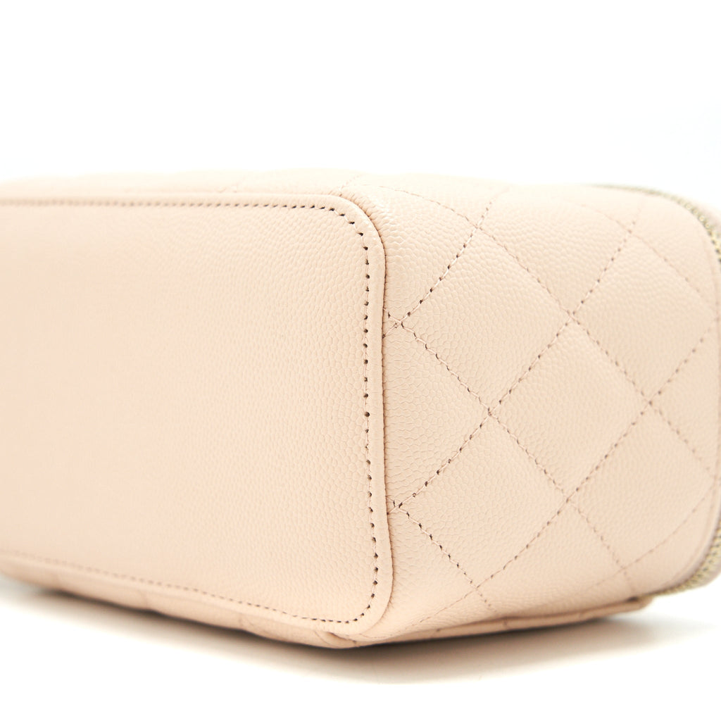 Chanel 22C Long Vanity With Chain Caviar Beige L