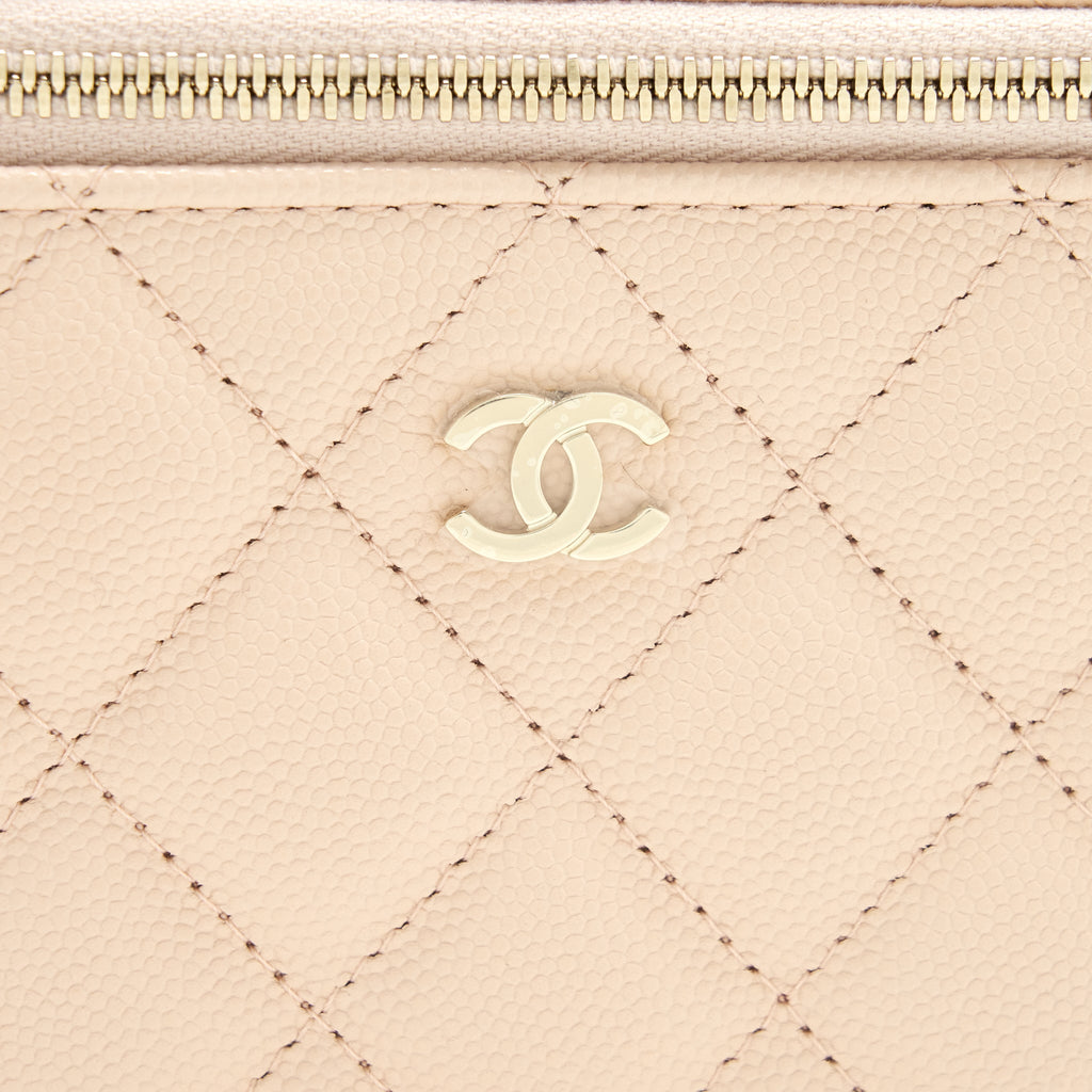 Chanel 22C Long Vanity With Chain Caviar Beige L