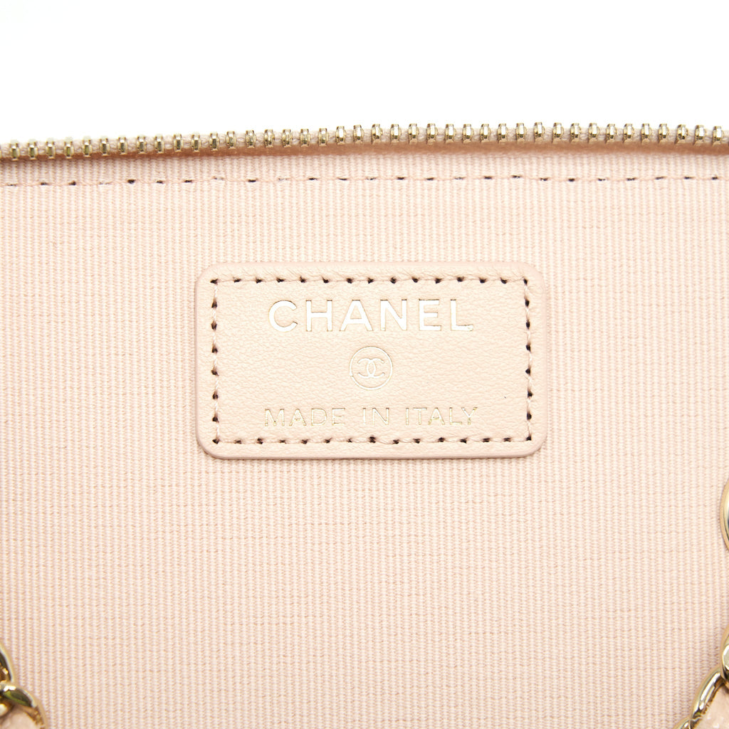 Chanel 22C Long Vanity With Chain Caviar Beige L