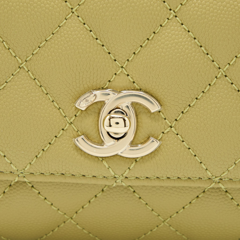 Chanel Extra Mini Coco Handle Caviar Green L (Microchip)