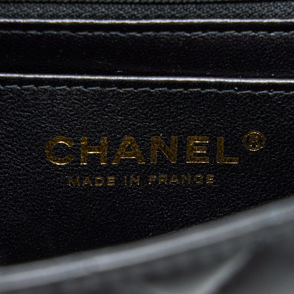 Chanel Top Handle Mini Rectangular Lambskin Black L (Microchip)