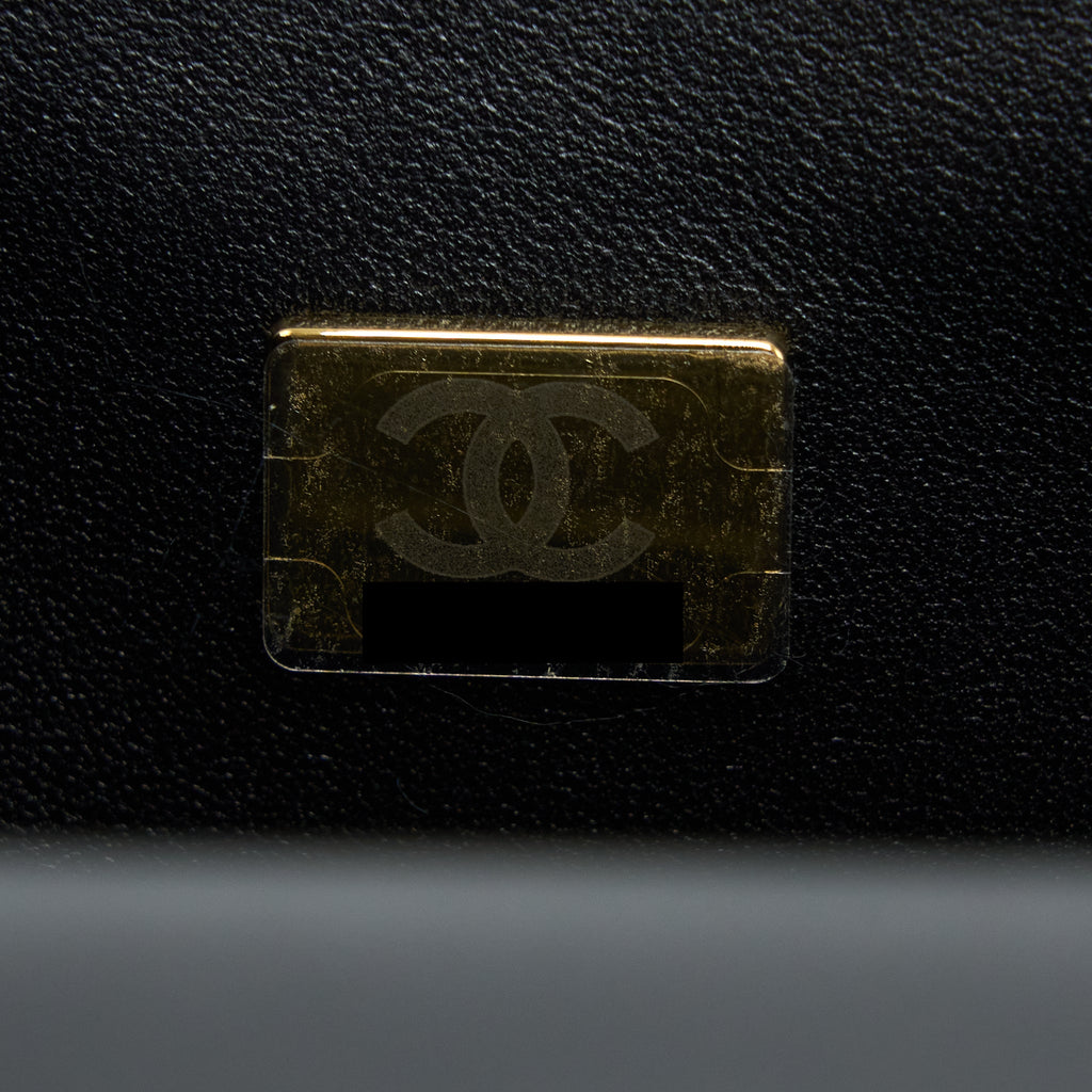 Chanel Top Handle Mini Rectangular Lambskin Black L (Microchip)