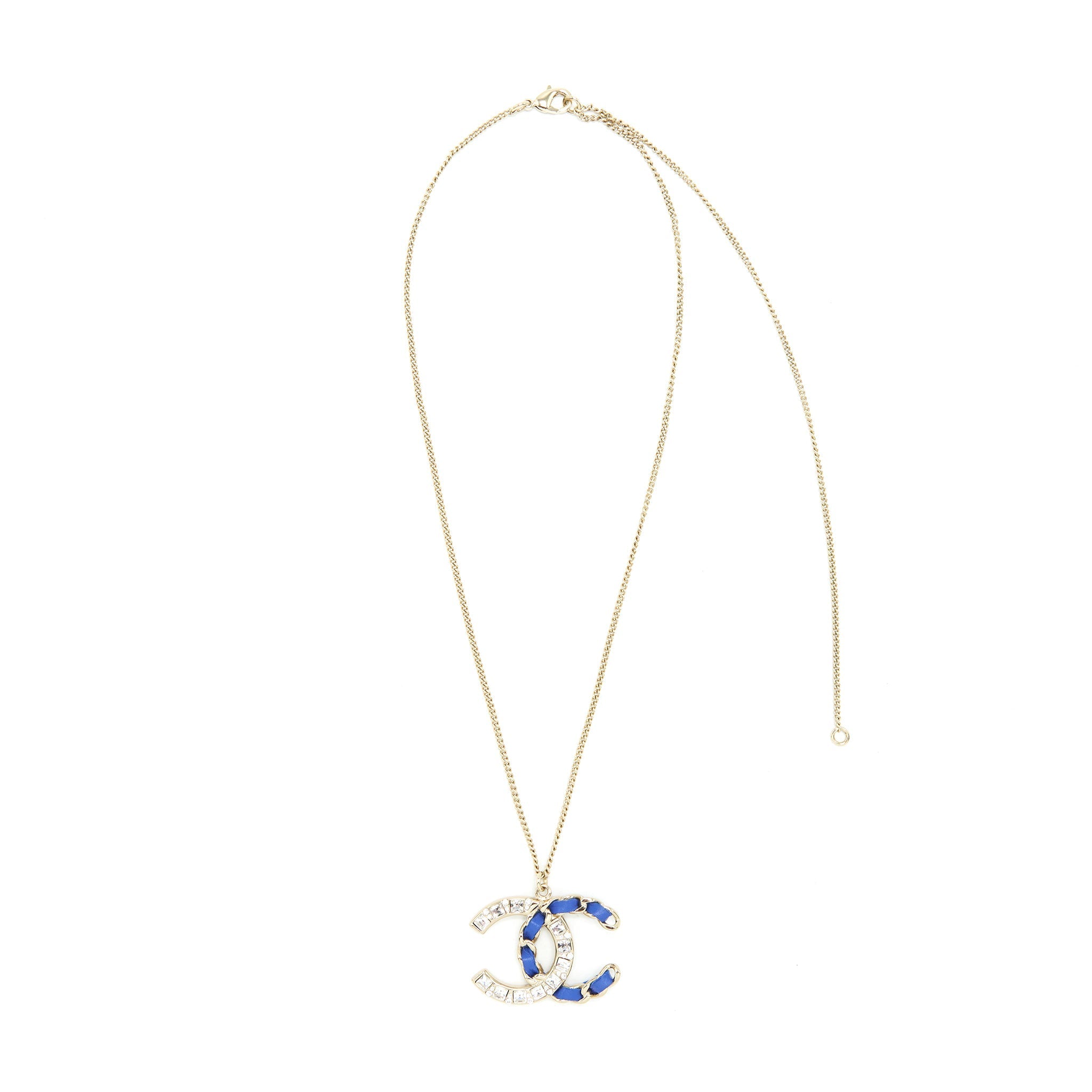 Chanel Necklace Blue & Crystal L