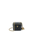 Chanel 22A Pearl Crush Mini Vanity With Chain Lambskin Black