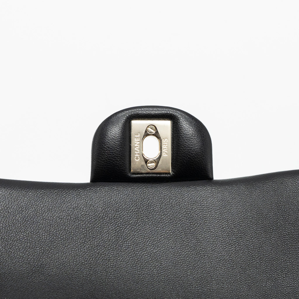 Chanel Top Handle Mini Rectangular Flap Bag Lambskin Black L(Microchip)