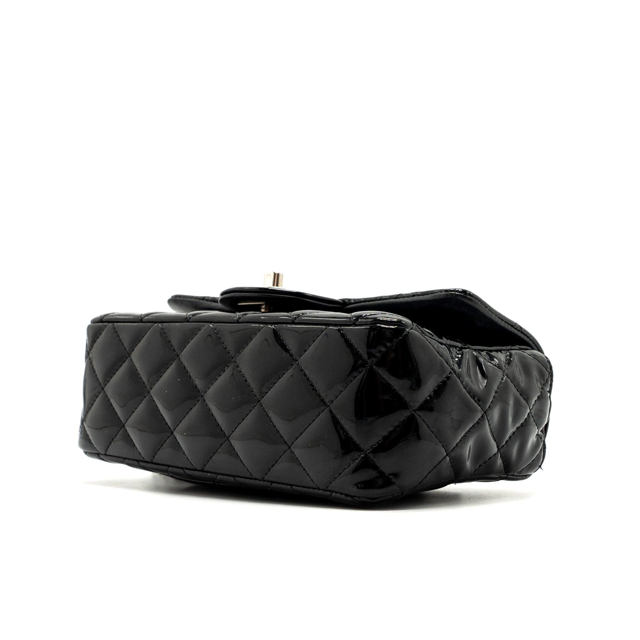 Chanel Mini Rectangular Flap Bag Patent Black