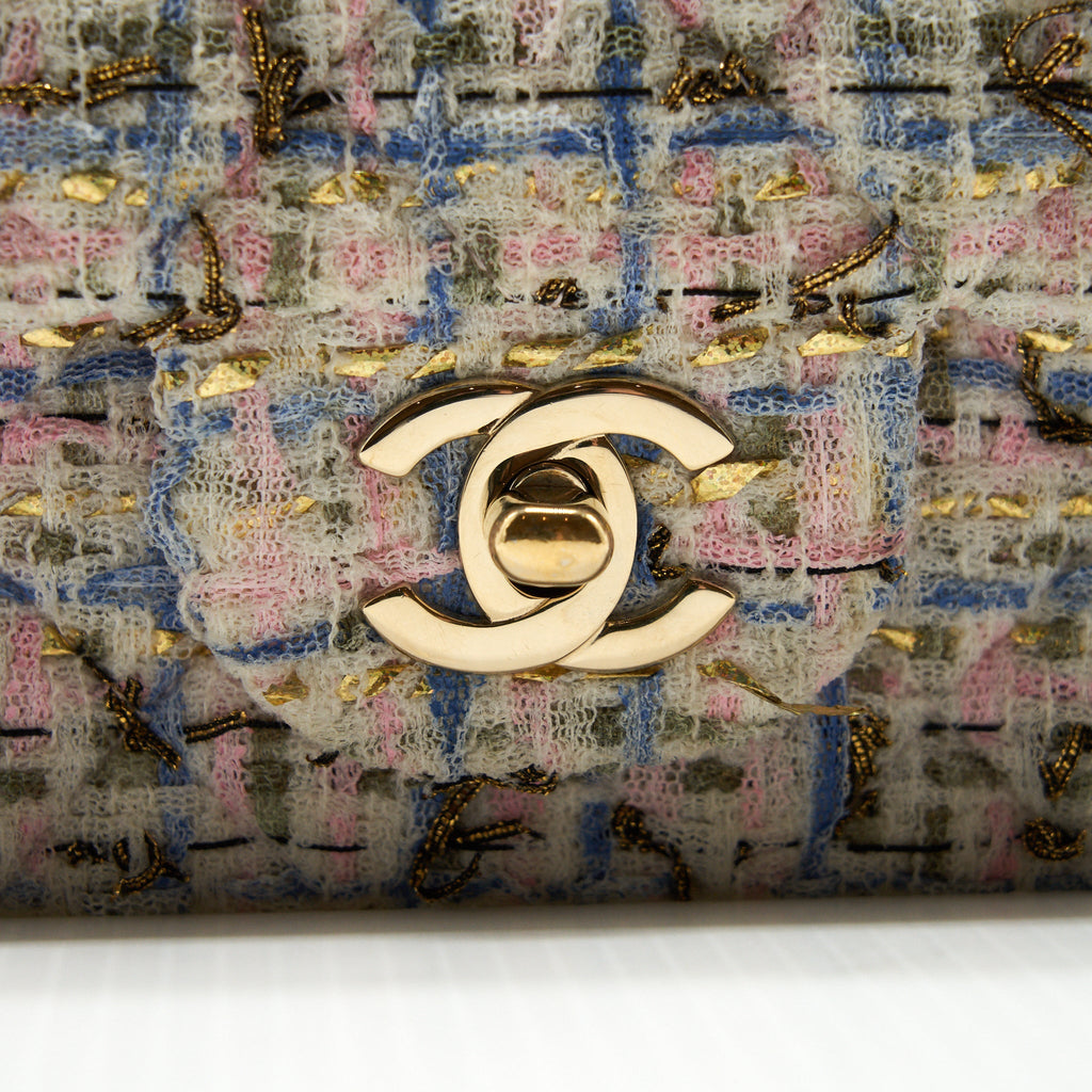 Chanel rectangular mini flap Bag tweed multicolour L