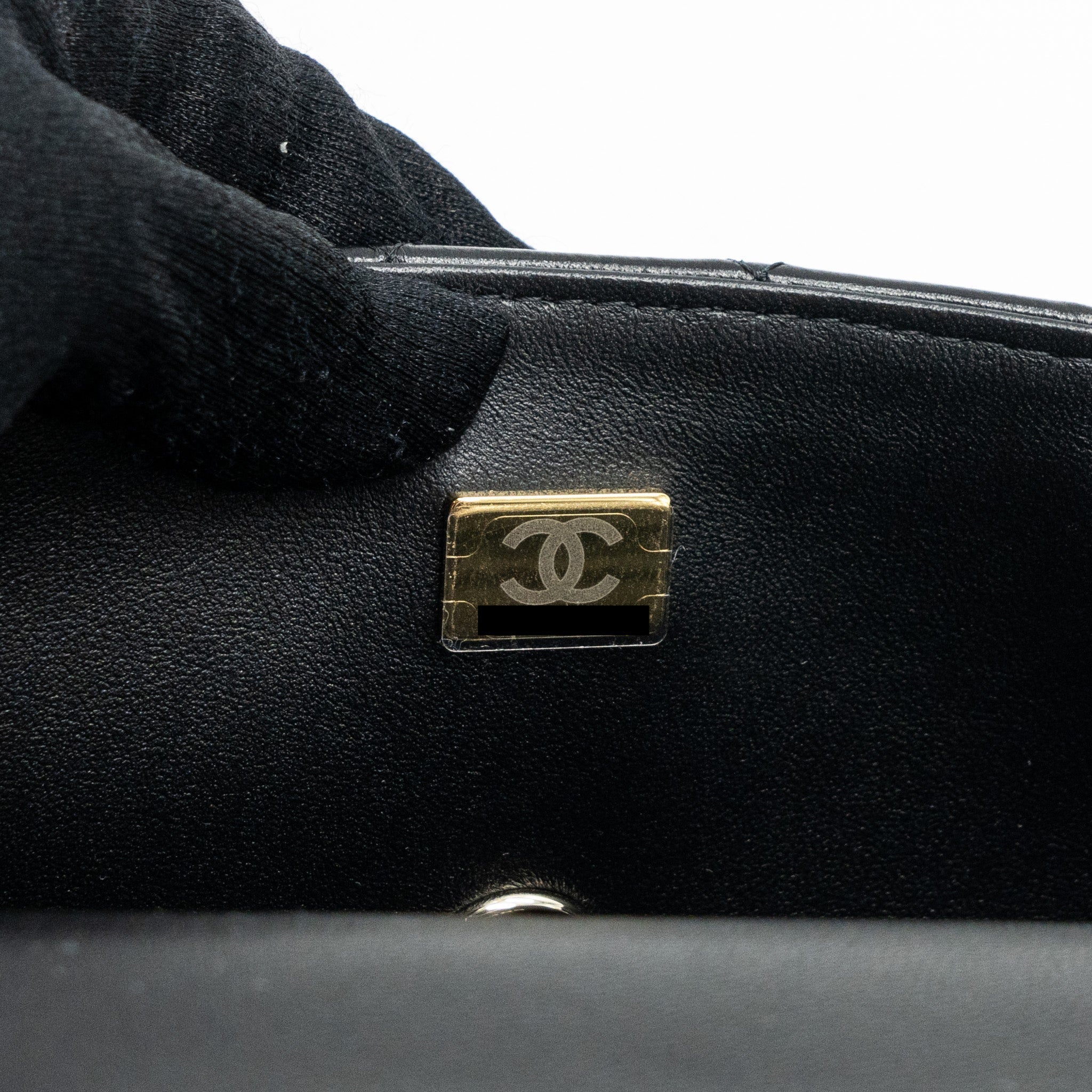 Chanel Top Handle Mini Rectangular Flap Bag Lambskin Black L(Microchip)