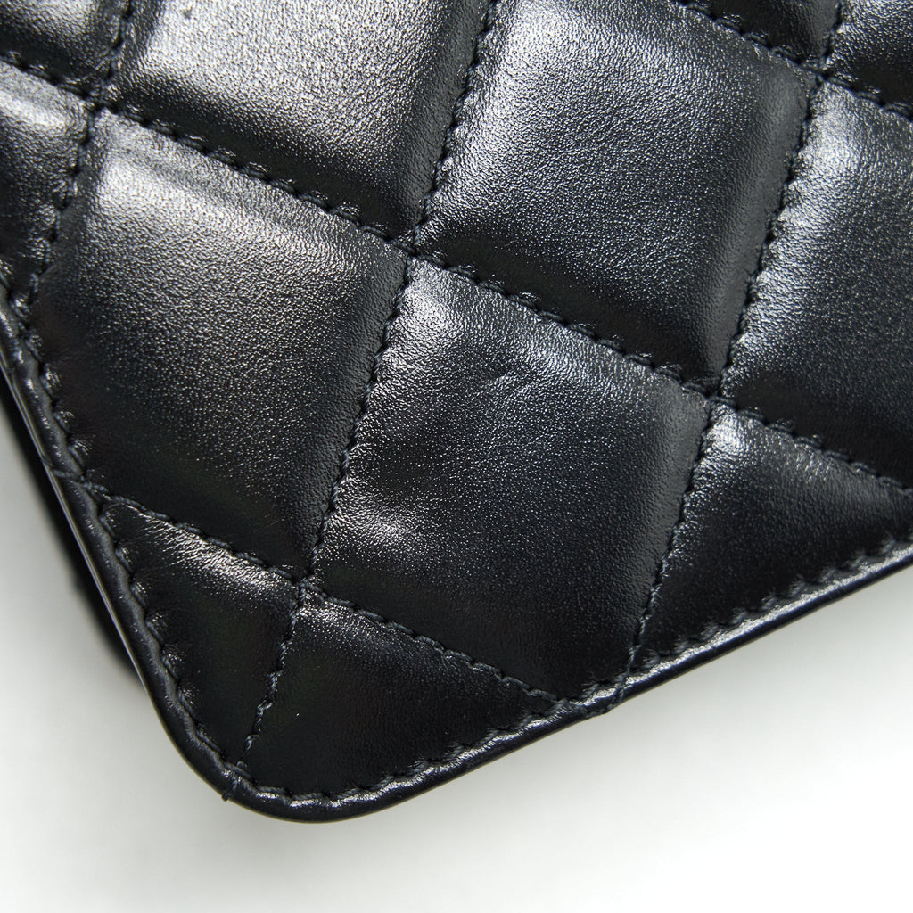 CHANEL 21A GOLD CRUSH FLAP BAG CALFSKIN Black