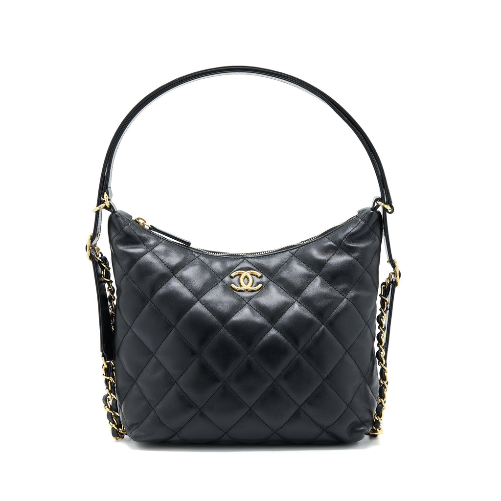 Chanel 22B Hobo Bag Lambskin Black (Microchip)