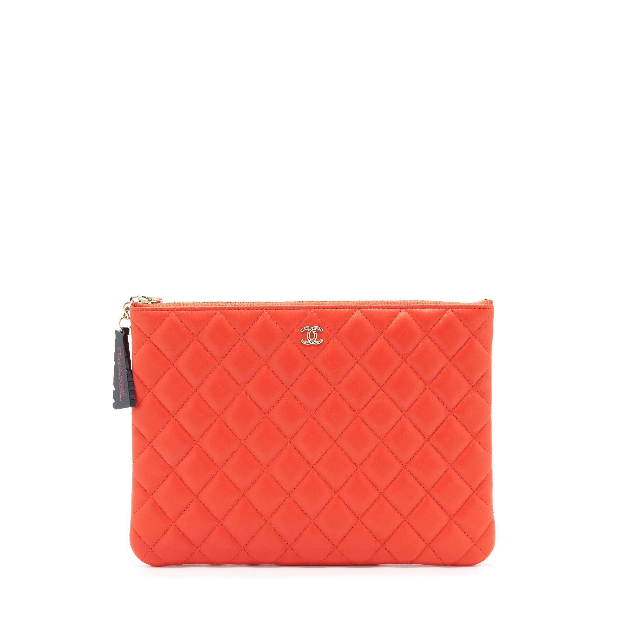 Chanel Habana O Case Pouch Lambskin Red