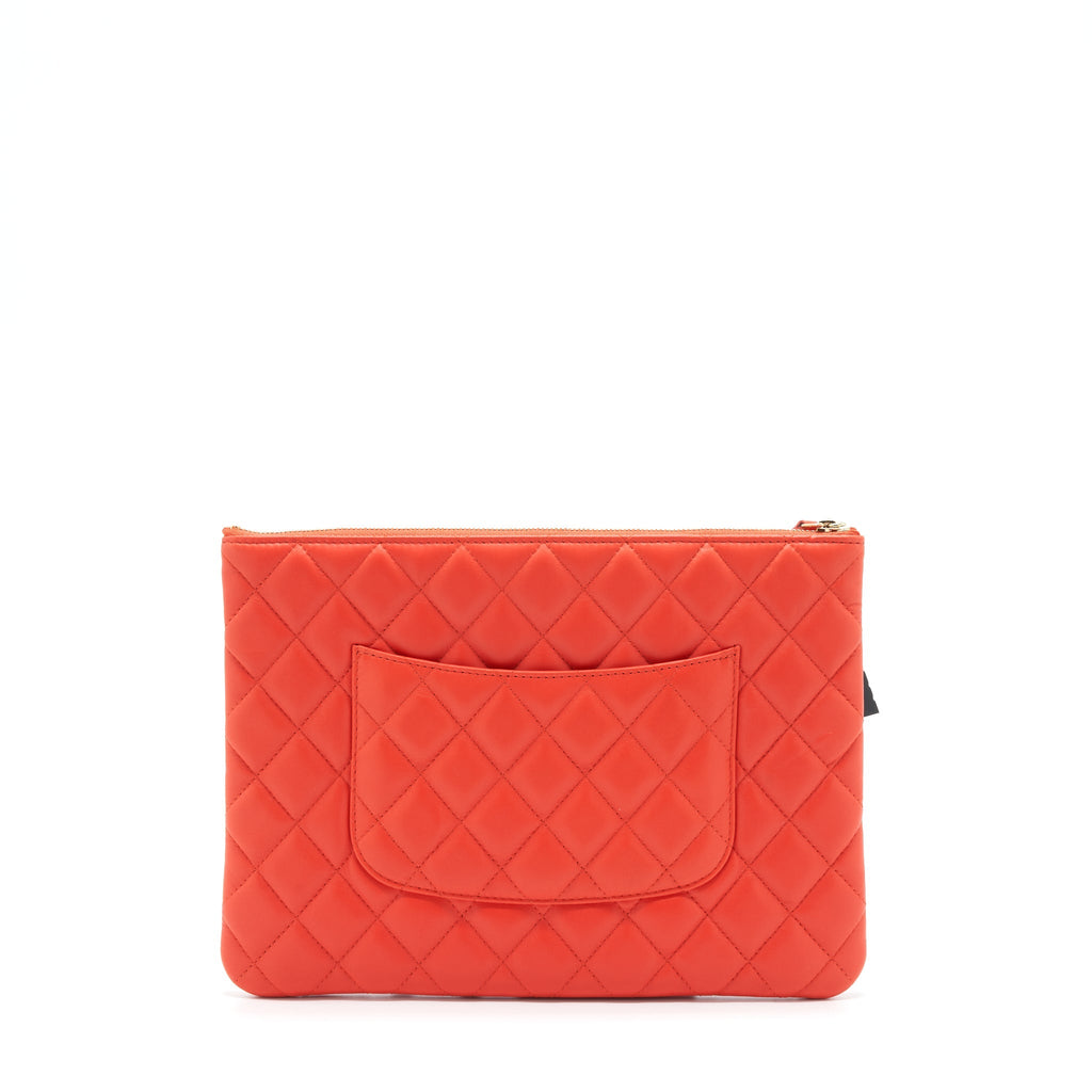 Chanel Habana O Case Pouch Lambskin Red