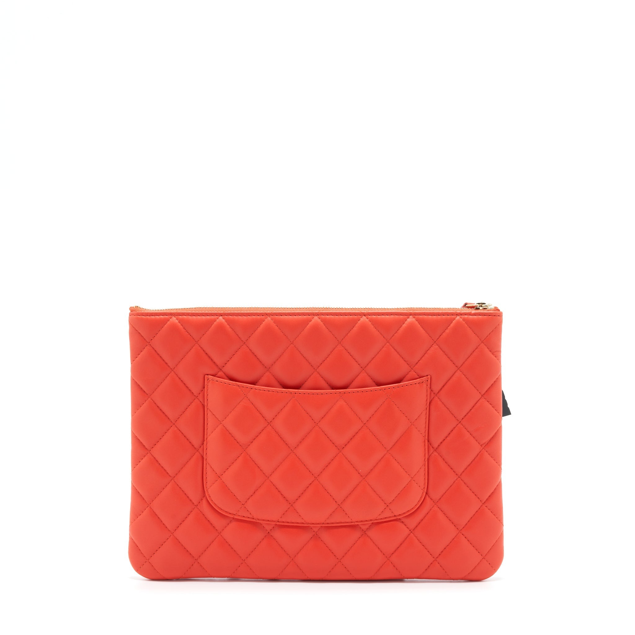 Chanel Habana O Case Pouch Lambskin Red
