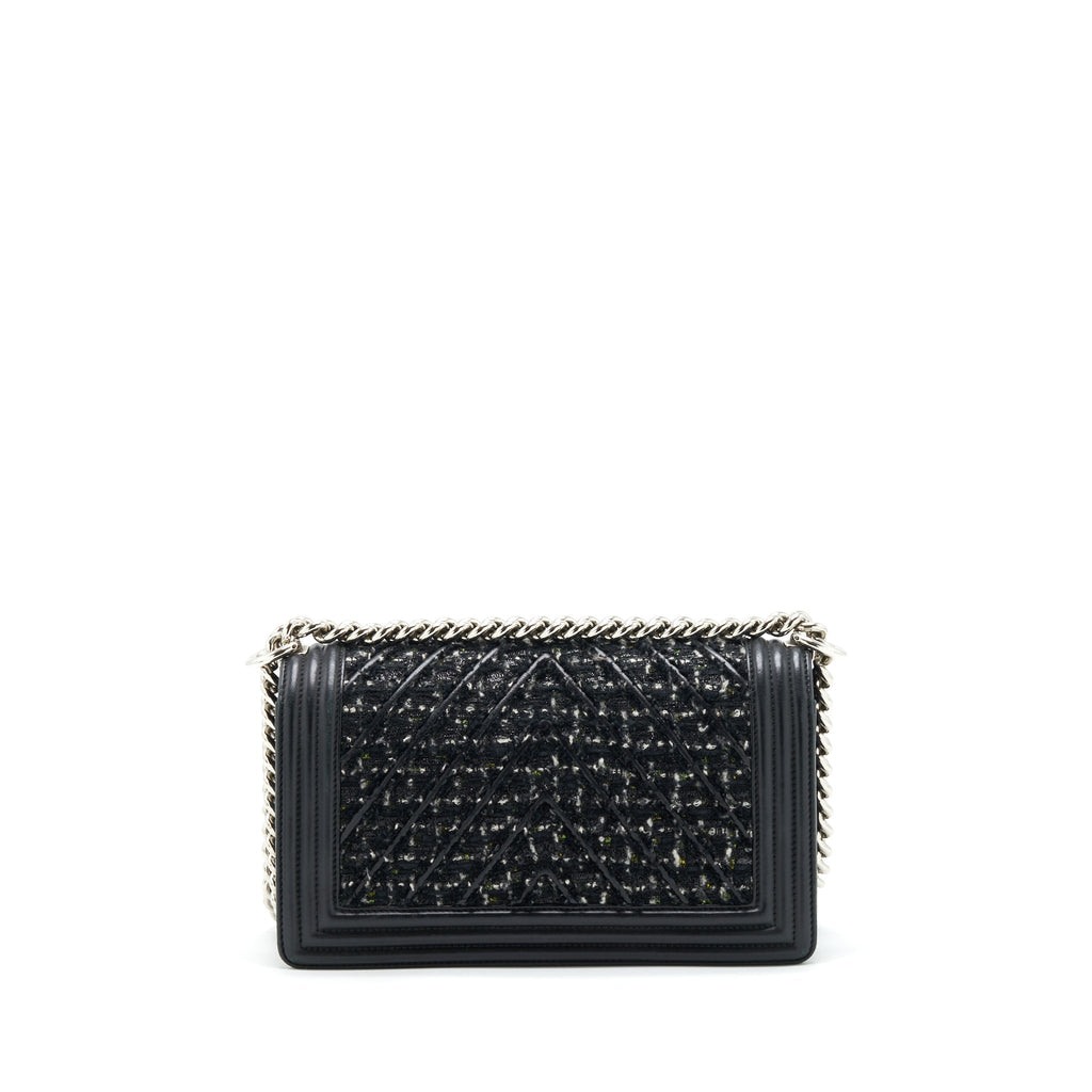 Chanel Boy Medium Tweed/Lambskin Black