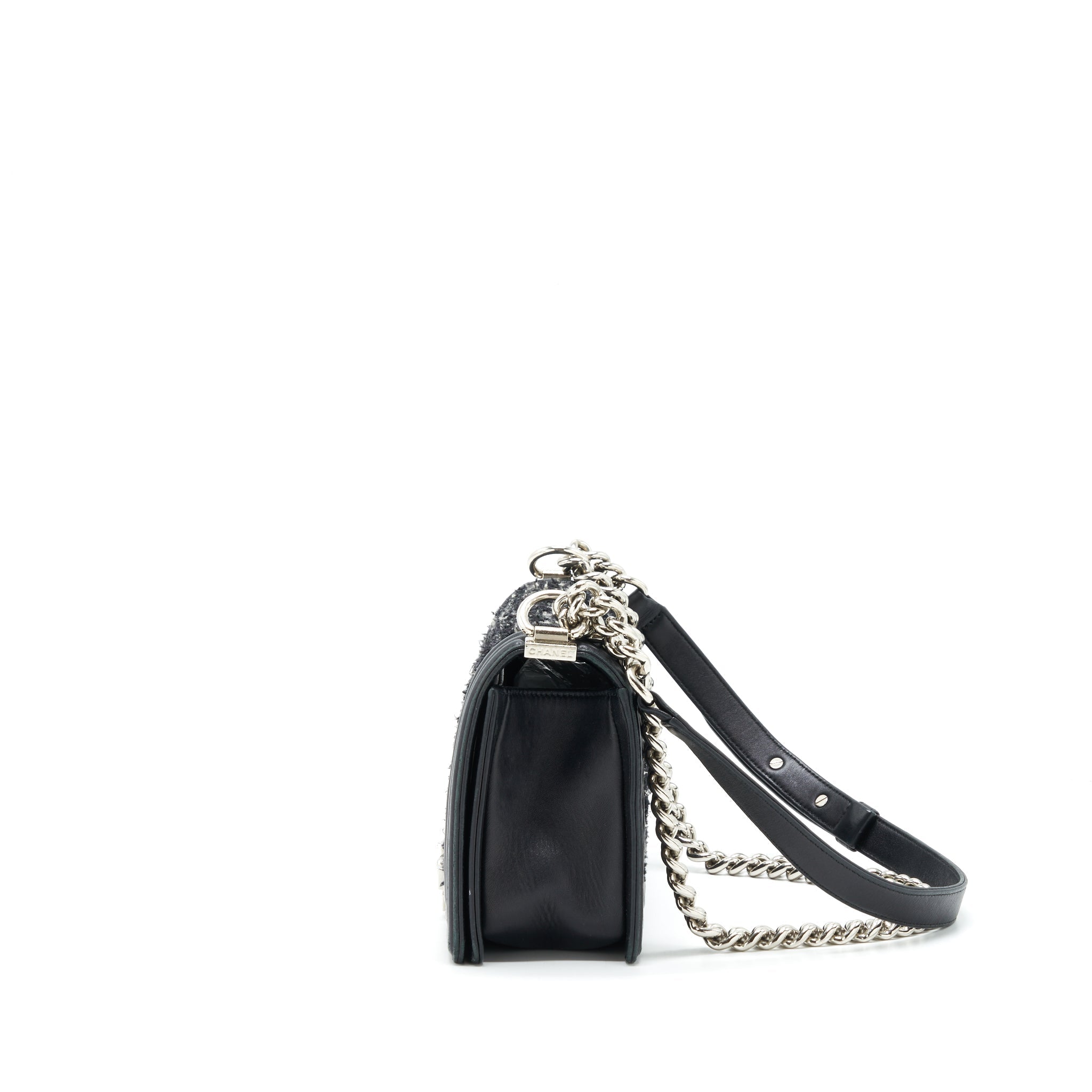 Chanel Boy Medium Tweed/Lambskin Black