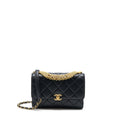 Chanel 22S Letter/Crystal Handle Flap Bag Lambskin Black Brushed (Microchip)