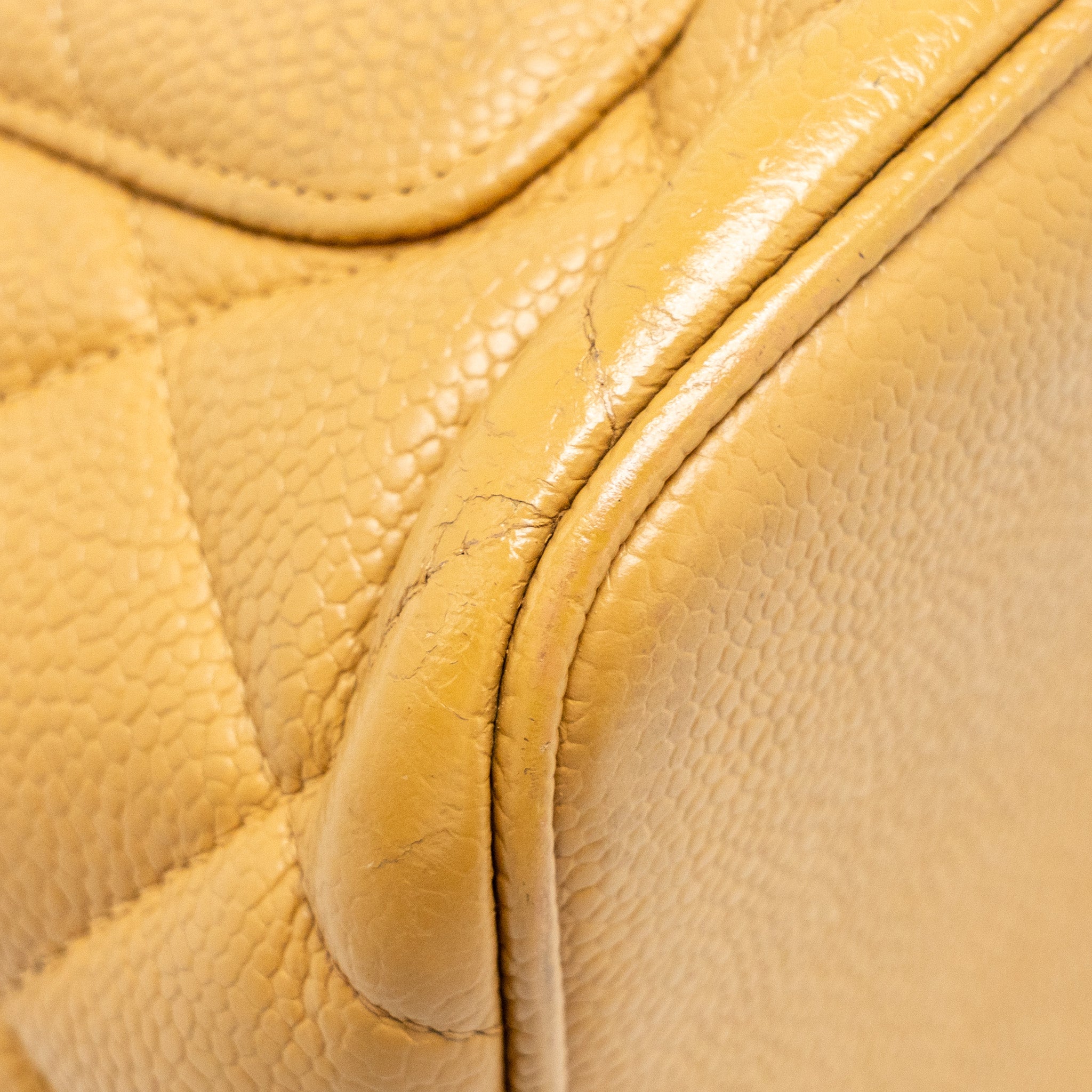 CHANEL Vintage Medallion Tote Bag Caviar Beige