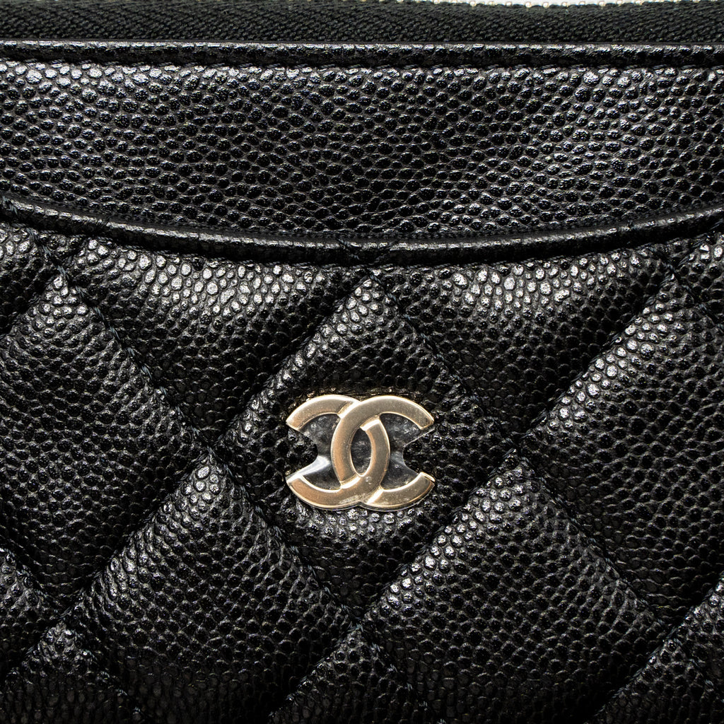Chanel L Zip Wallet Caviar Black L (Microchip)