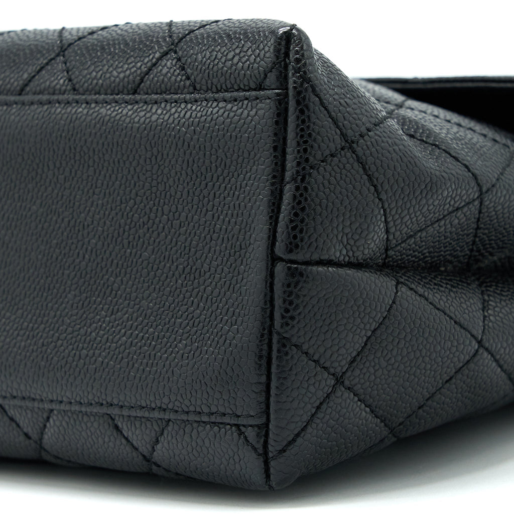 Chanel Vintage Top Handle Flap Bag Caviar Black