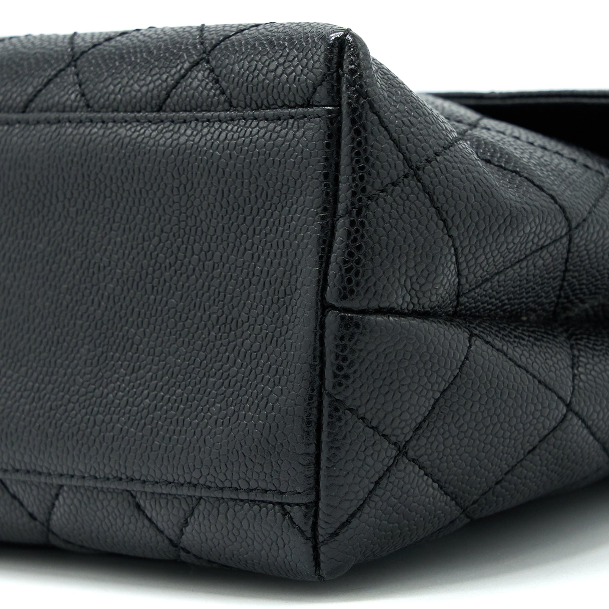 Chanel Vintage Top Handle Flap Bag Caviar Black