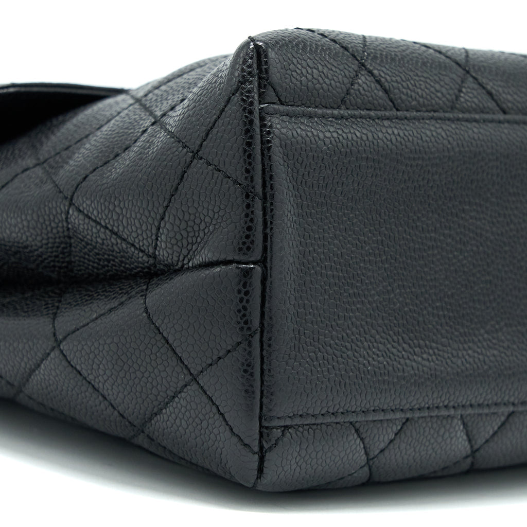 Chanel Vintage Top Handle Flap Bag Caviar Black