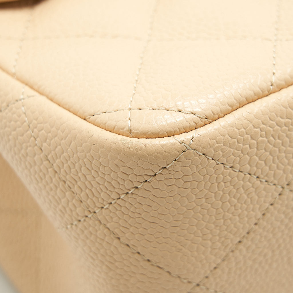 Chanel Classic Jumbo double flap Bag caviar beige