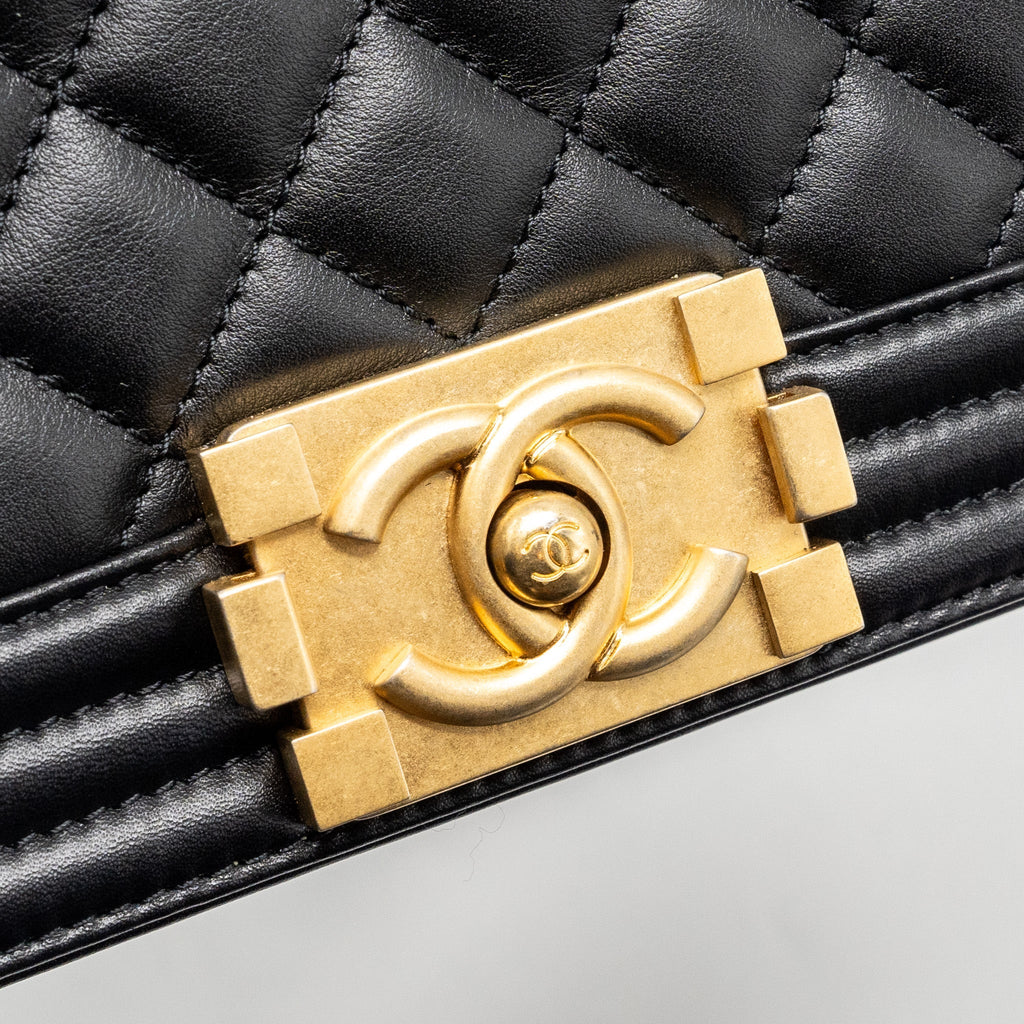 Chanel Medium Boy Bag Smooth Calfskin Black  (Microchip)