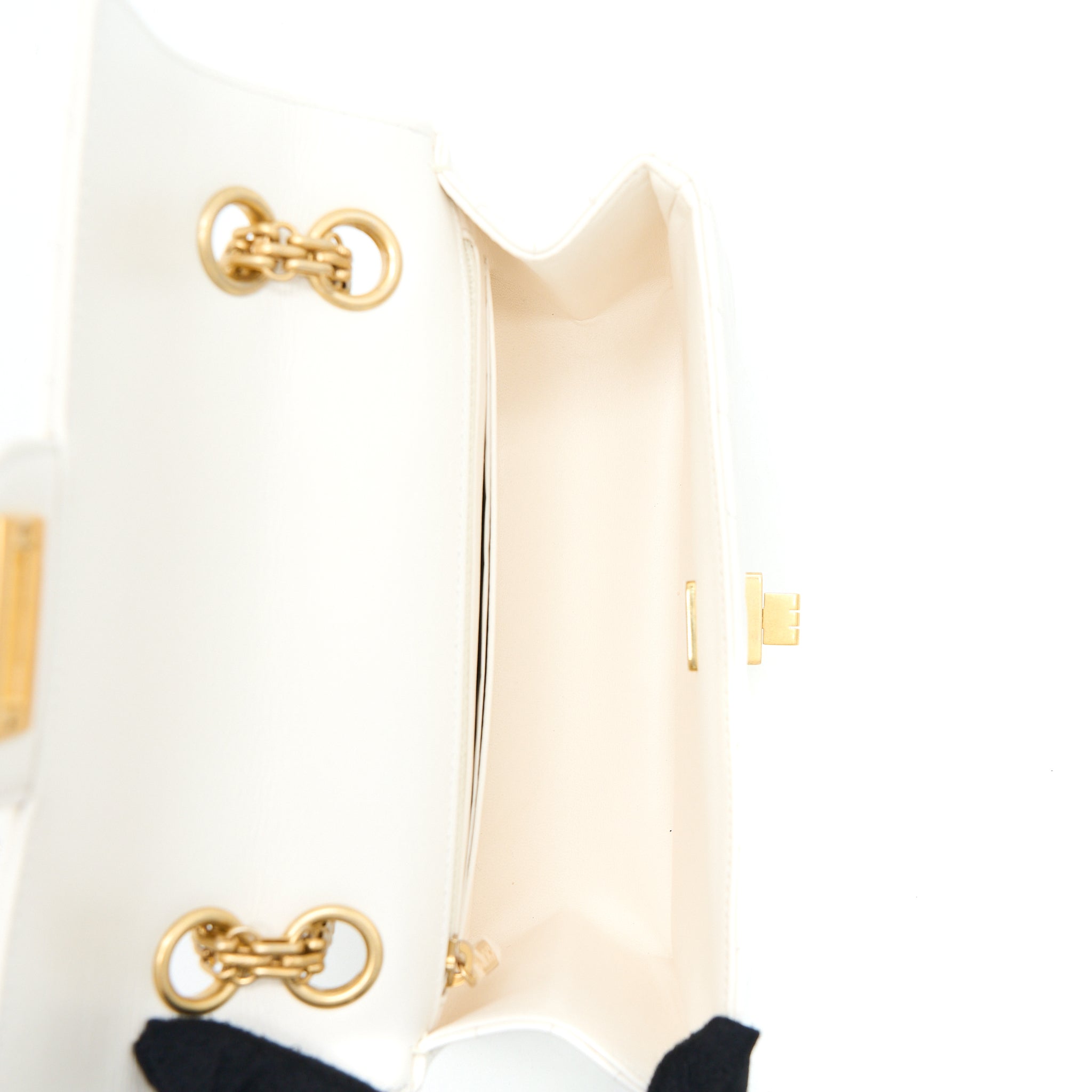 Chanel Mini 2.55 Reissue Chevron Flap Bag Aged Calfskin White Brushed  (Microchip)